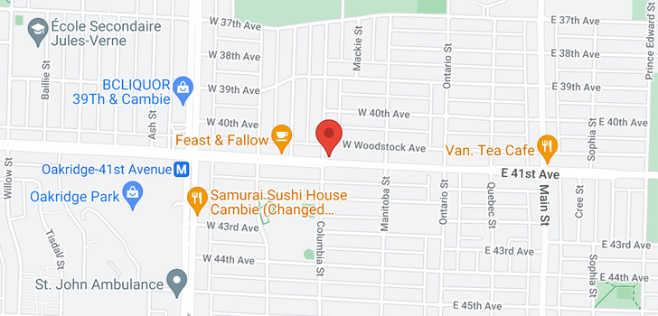 map of 195 W 41ST AVENUE